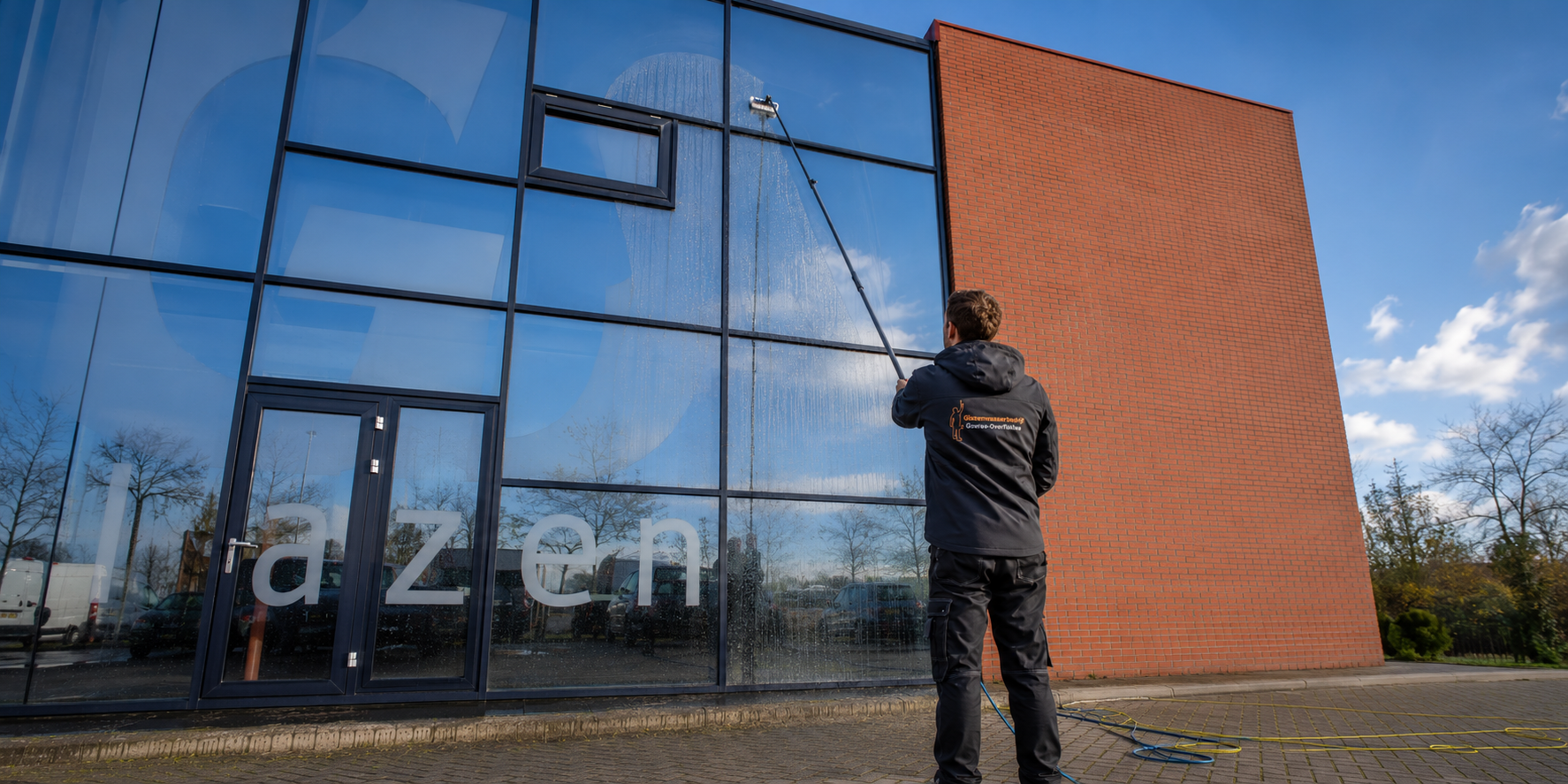 tuckerpole glasbewassing kantoorpand